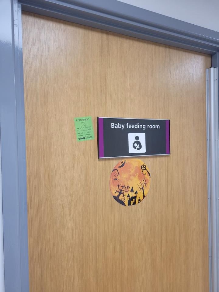 Baby feeding room at hospital in UK